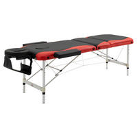 HOMCOM Massageliege rot PVC B/H/L: ca. 60x215x84 cm Massageliege - rot/schwarz (84,00/60,00/215,00cm) - HOMCOM