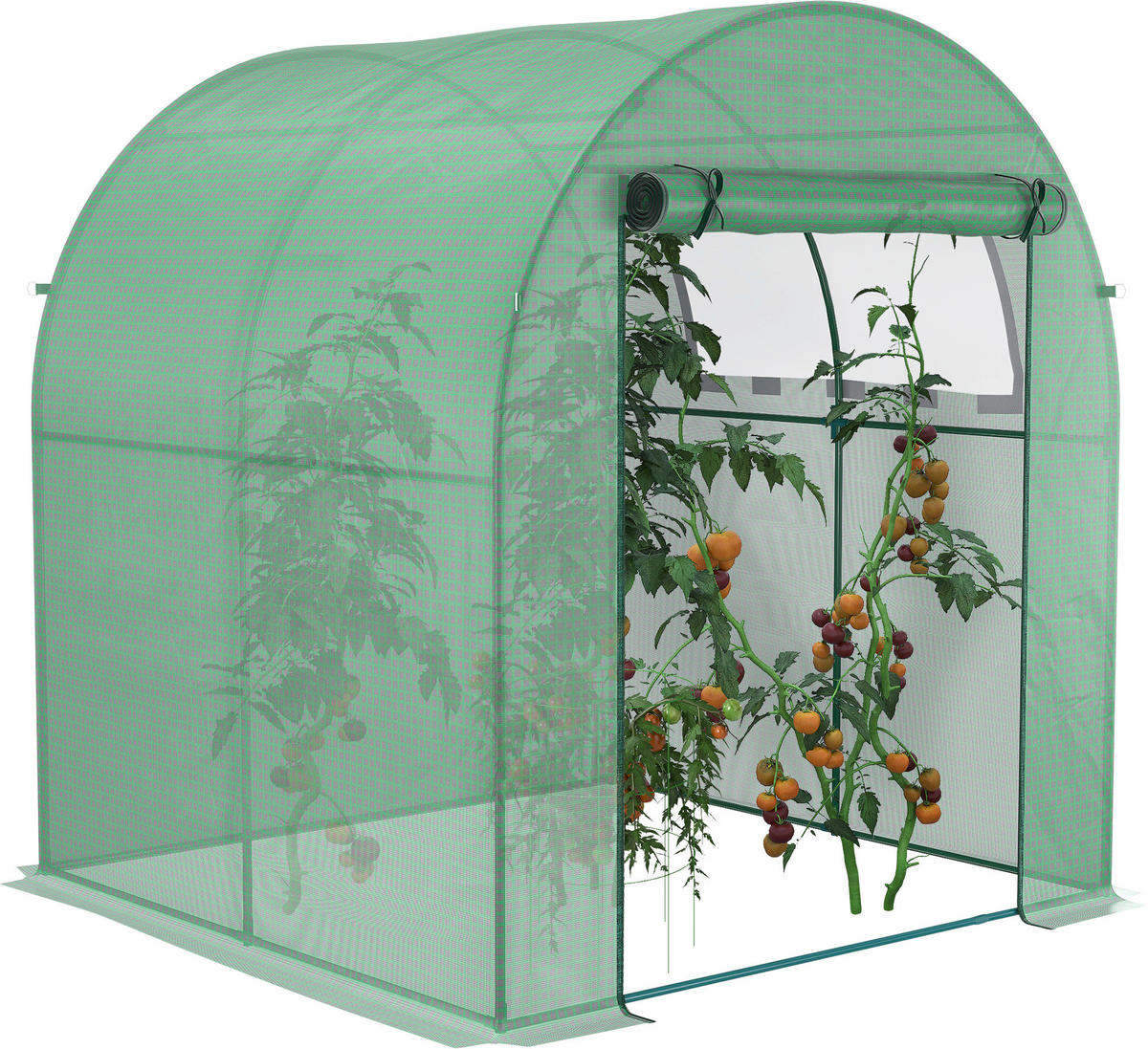 Outsunny Gewächshaus B/H/L: ca. 180x200x180 cm Gewächshaus - grün (180,00/180,00/200,00cm) - Outsunny