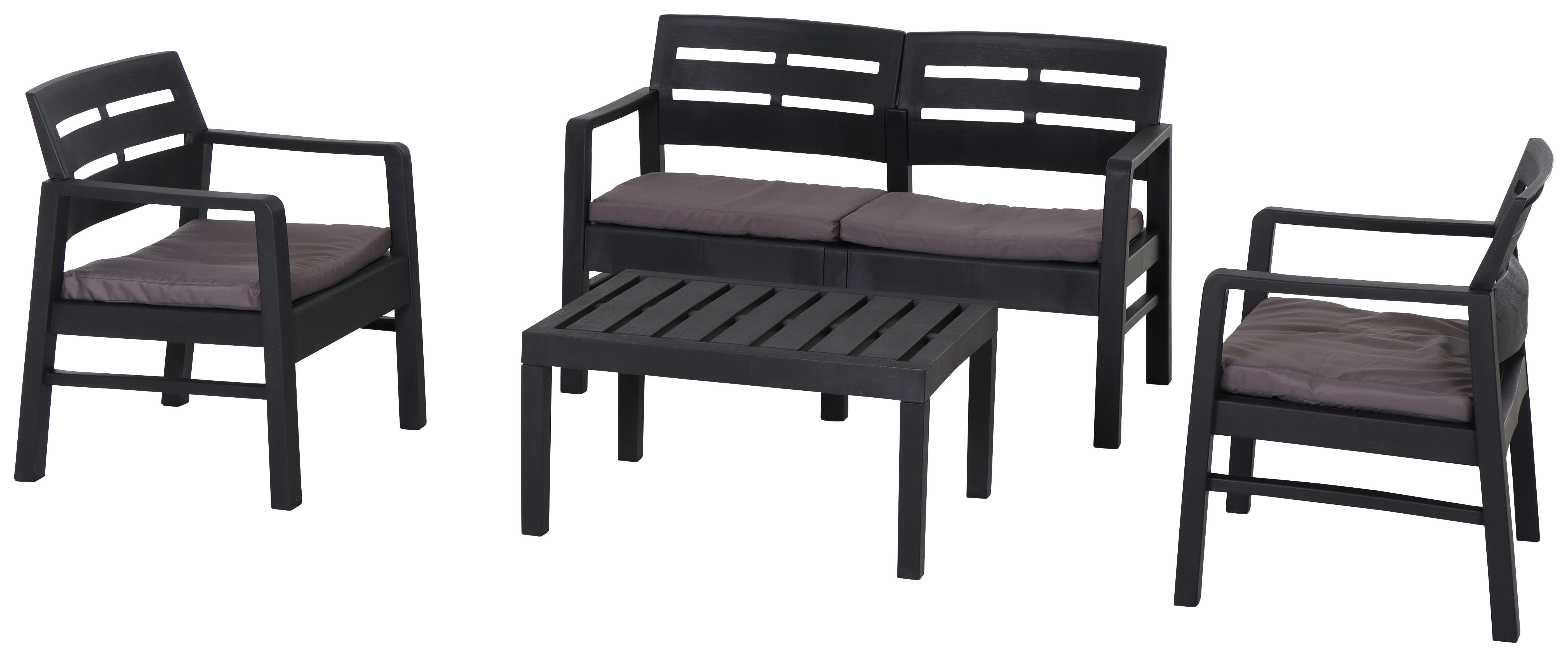 ProGarden Gartensitzgruppe Java anthrazit Kunststoff B/H/L: ca. 54x82x61 cm Java - anthrazit (61,00/54,00/82,00cm) - ProGarden