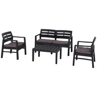 ProGarden Gartensitzgruppe Java anthrazit Kunststoff B/H/L: ca. 54x82x61 cm Java - anthrazit (61,00/54,00/82,00cm) - ProGarden