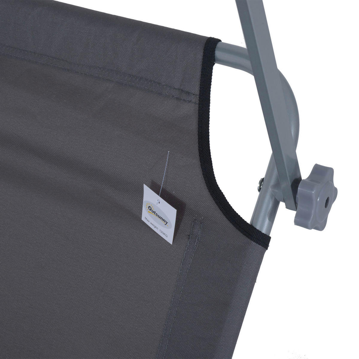 Outsunny Sonnenliege grau Metall B/H/L: ca. 58x36x187 cm Sonnenliege - grau (187,00/58,00/36,00cm) - Outsunny