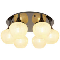 GLOBO Deckenleuchte MAXY 15548-6DK schwarz Chrom klar Acryl Metall H/D: ca. 26,5x65 cm E27 6 Brennstellen MAXY - klar/schwarz (65,00/26,50cm) - GLOBO