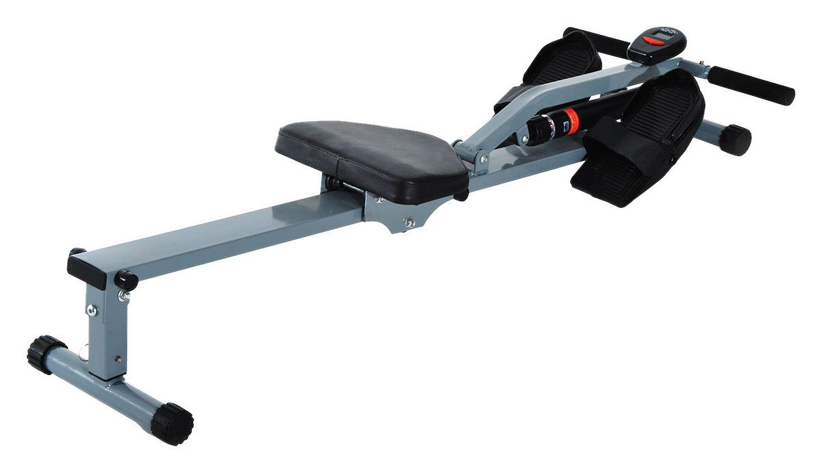 HOMCOM Ruderzugmaschine grauschwarz Stahl B/H/L: ca. 67,5x67x130 cm Ruderzugmaschine - grauschwarz (130,00/67,50/67,00cm) - HOMCOM