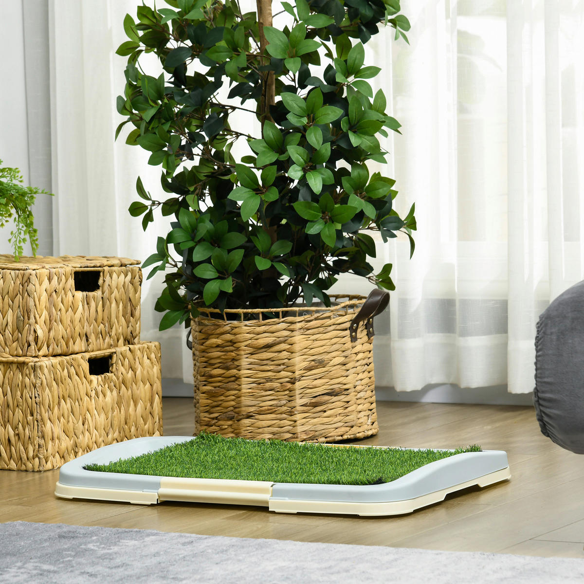PawHut Hunde-Zubehör grün Edelstahl B/H/L: ca. 48,5x63x6 cm Hundetoilette - grün (6,00/48,50/63,00cm) - PawHut