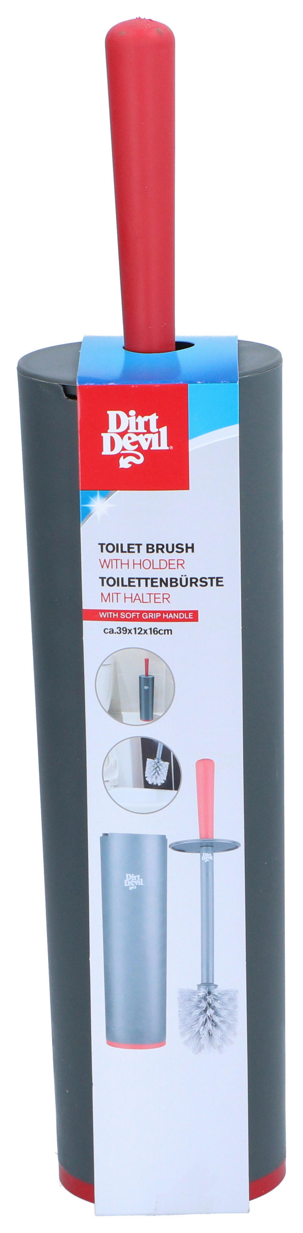 Toilettenbürste grau rot Kunststoff Toilettenbürste_mit_Halterung - rot/grau - Dirt Devil
