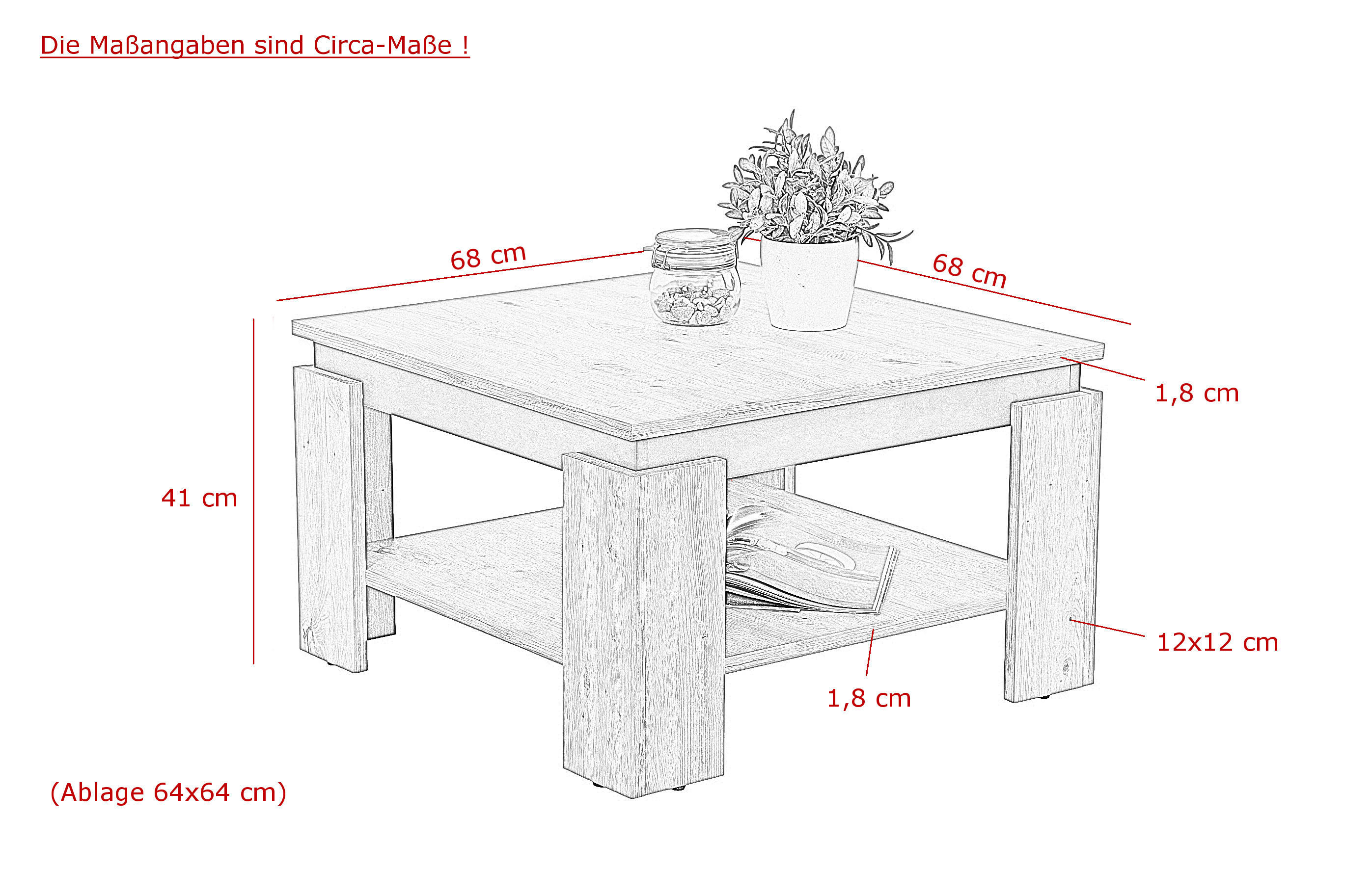 Couchtisch Tim III Beton anthrazit B/H/T: ca. 86x41x68 cm Tim III - Beton/anthrazit (86,00/41,00/68,00cm) - Hela
