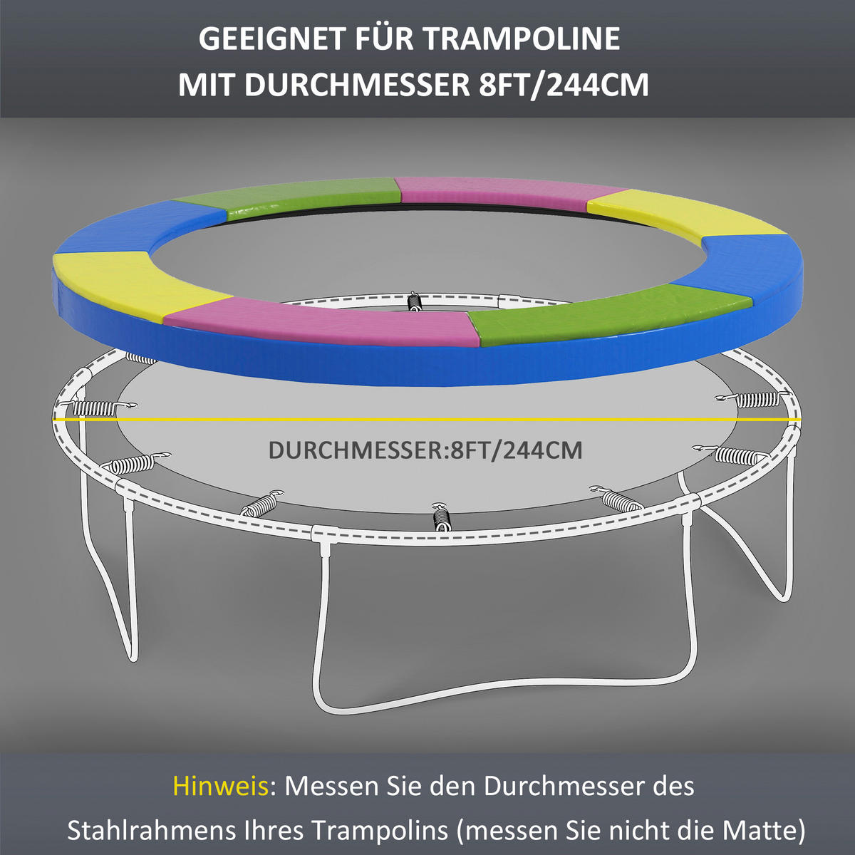SPORTNOW Trampolin-Zubehör bunt B/H/L: ca. 244x244x30 cm Trampolinzubehör - bunt (30,00/244,00/244,00cm) - SPORTNOW
