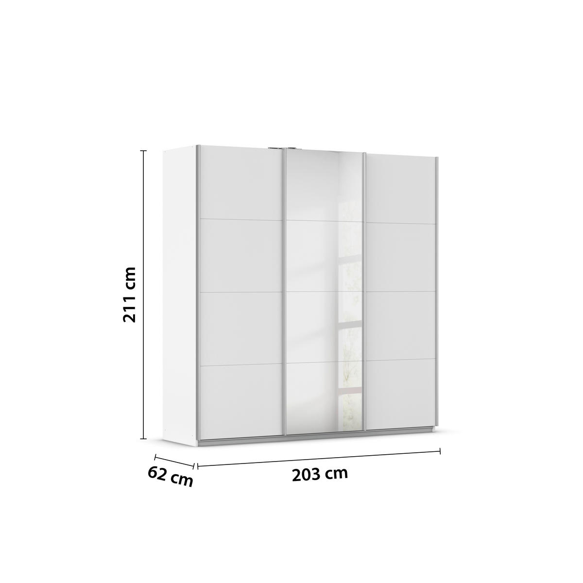 Kleiderschrank Kulmbach Alpinweiß B/H/T: ca. 203x210x62 cm Kulmbach - Alpinweiß/Alu (203,00/210,00/62,00cm)