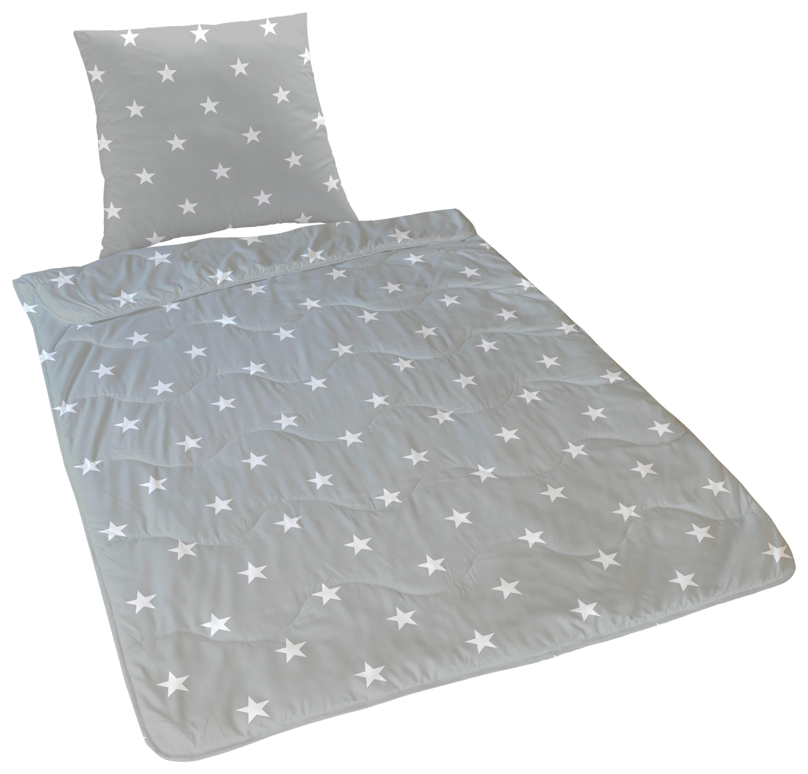 Bettenset Bettenset_bedruckt_Stern 135x200cm - weiß/grau (135,00/200,00cm) - SLEEP AND DREAM