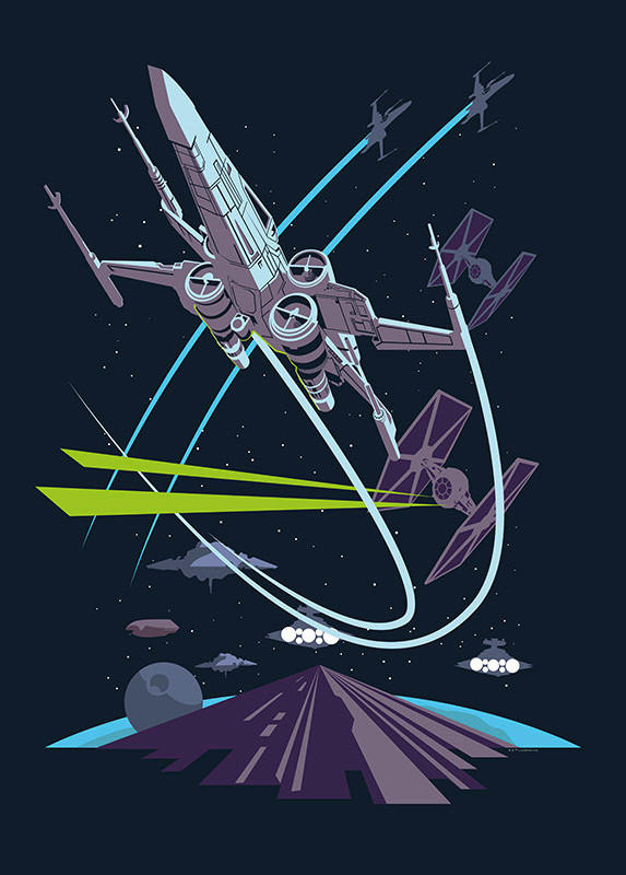 Komar Poster Star Wars Classic Vector X-Wing Star Wars B/L: ca. 50x70 cm günstig online kaufen