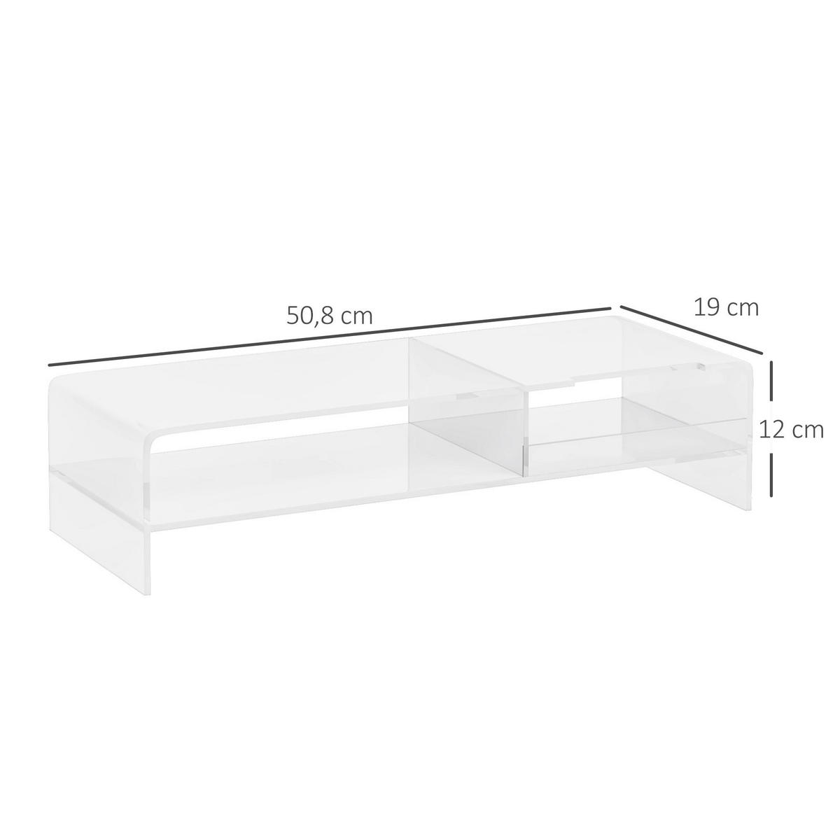 HOMCOM Monitorständer transparent Monitorständer - transparent (12,00/19,00/50,80cm) - HOMCOM