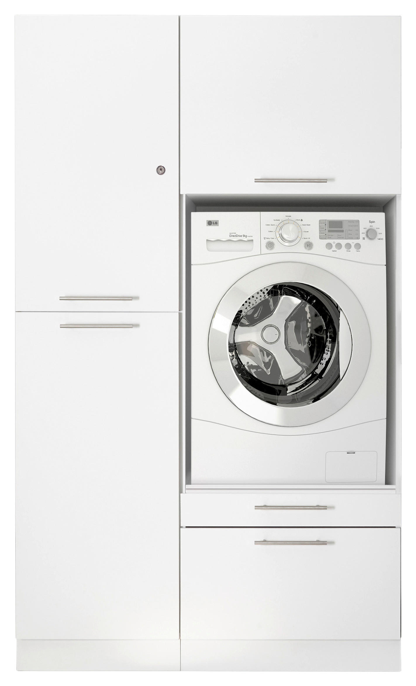 Respekta Hauswirtschaftsraum-Set Clara weiß matt B/H/T: ca. 117,4x200x67,6 cm Clara - weiß (117,40/200,00/67,60cm) - Respekta