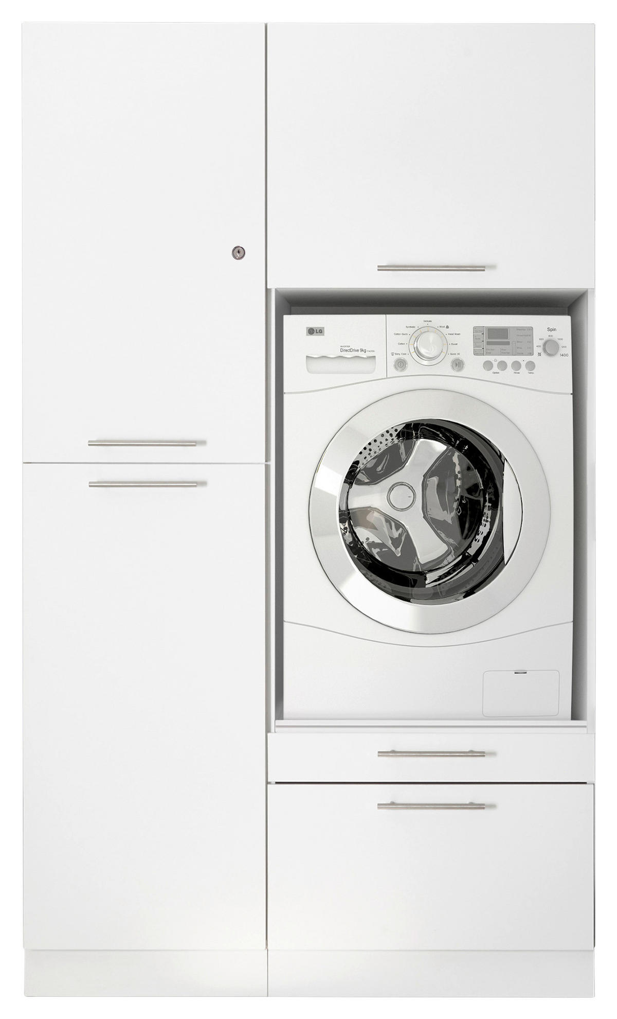 Respekta Hauswirtschaftsraum-Set Clara weiß matt B/H/T: ca. 117,4x200x67,6 cm Clara - weiß (117,40/200,00/67,60cm) - Respekta