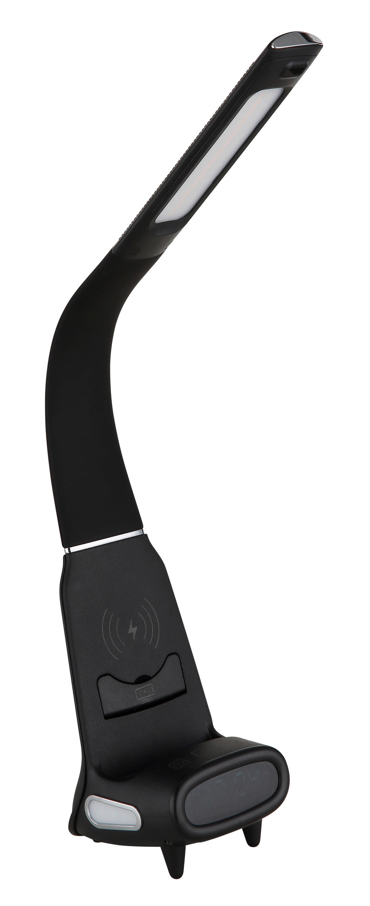 GLOBO Tischleuchte Satiniert schwarz Chrom PVC Kunststoff B/H/L: ca. 10x50x25 cm 1 Brennstellen MALIK - schwarz/Satiniert (25,00/10,00/50,00cm) - GLOBO