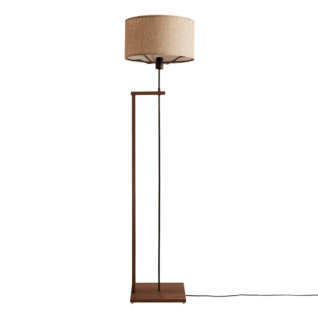 Opviq Stehleuchte beige braun Stoff Holz B/H/T/L/D: ca. 38x150x38x38x38 cm E27 1 Brennstellen AYD - beige/braun (38,00/38,00/150,00cm) - Opviq