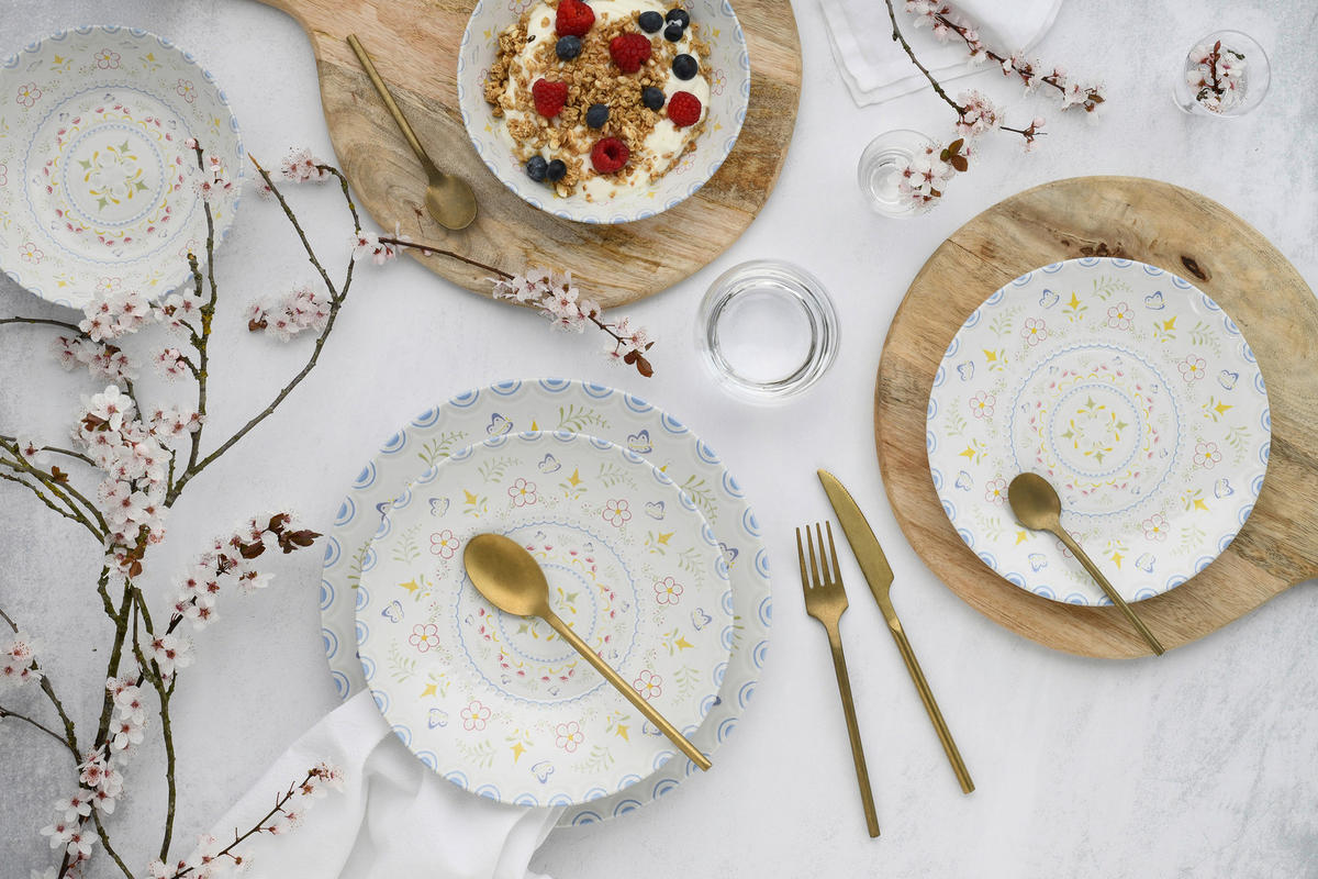 CreaTable Kombiservice Primavera pastell Steinzeug 16 tlg. Primavera - pastell - CreaTable