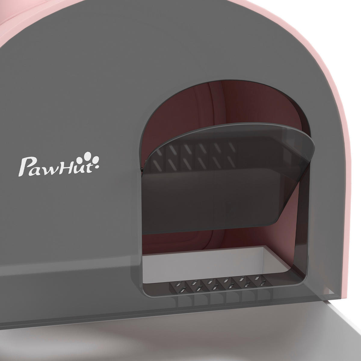 PawHut Katzentoilette rosa Kunststoff B/H/L: ca. 44x47x43 cm Katzentoilette - rosa (43,00/44,00/47,00cm) - PawHut