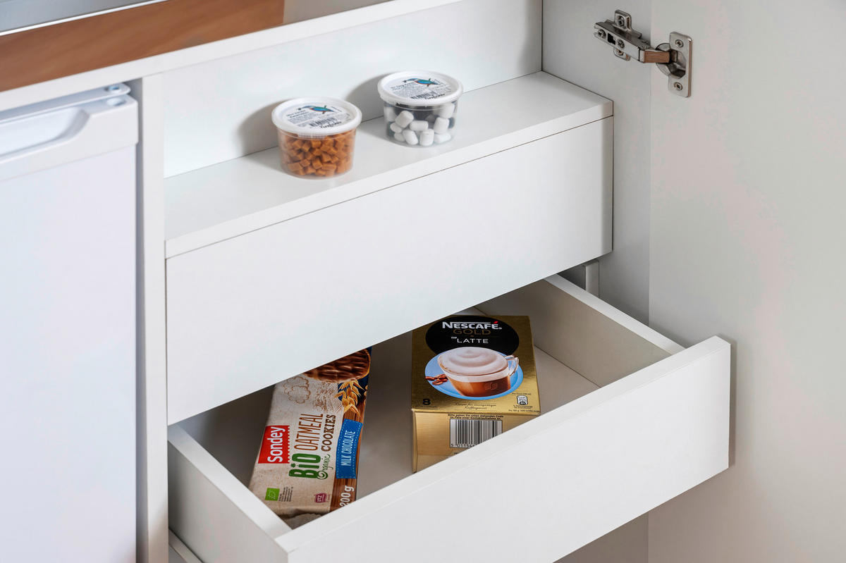 Respekta Schrankküche Economy schwarz matt B/H/T: ca. 104x193x67 cm Economy - weiß/schwarz (104,00/193,00/67,00cm) - Respekta