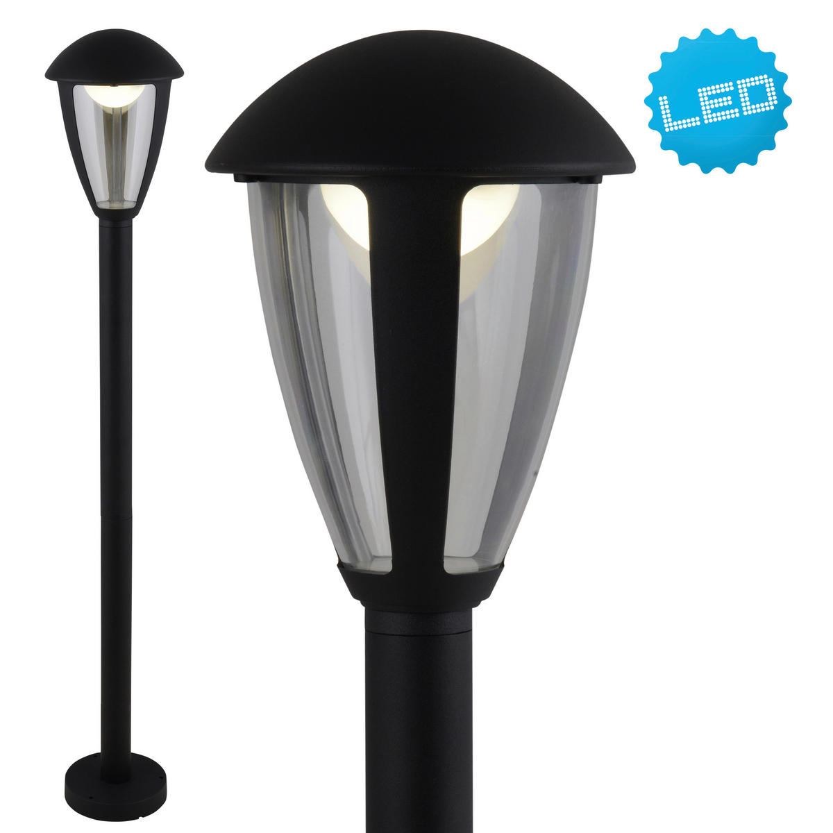 Näve Leuchten LED-Außensockelleuchte 2096122 anthrazit Aluminium Kunststoff B/H/T: ca. 19x100x16,5 cm LED Außensockelleuchte Leah mit LED - anthrazit (19,00/100,00/16,50cm) - Näve Leuchten