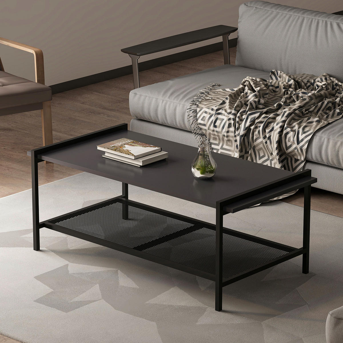 Couchtisch Lara anthrazit B/H/T: ca. 120x45x60 cm Lara - anthrazit (120,00/45,00/60,00cm) - moebel17