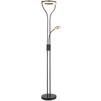 Deckenfluter mit Leseleuchte schwarz Kunststoff H: ca. 194 cm 2 Brennstellen LED-Deckenfluter_Andreas - schwarz (194,00cm)
