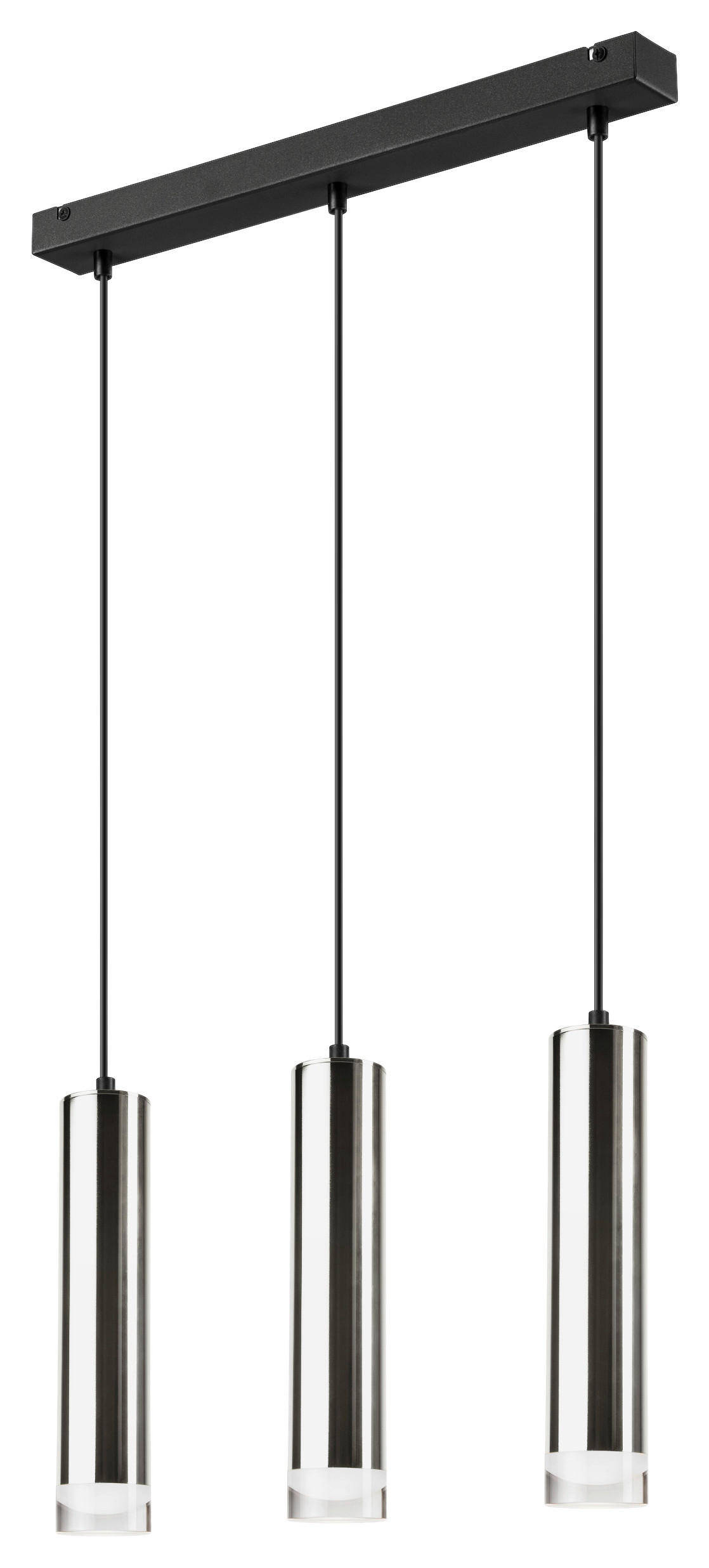 Lamkur Pendelleuchte schwarz Stahl B/H/L: ca. 8x90x50 cm E27 3 Brennstellen DIEGO - schwarz (50,00/8,00/90,00cm) - Lamkur