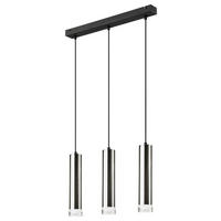 Lamkur Pendelleuchte schwarz Stahl B/H/L: ca. 8x90x50 cm E27 3 Brennstellen DIEGO - schwarz (50,00/8,00/90,00cm) - Lamkur