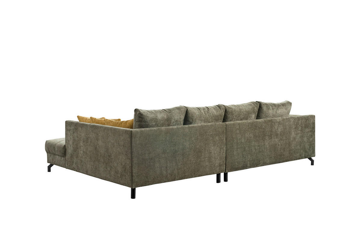 Ecksofa Paula olive Microfaser B/H/T: ca. 306x92x203 cm Paula - olive/schwarz (306,00/92,00/203,00cm)