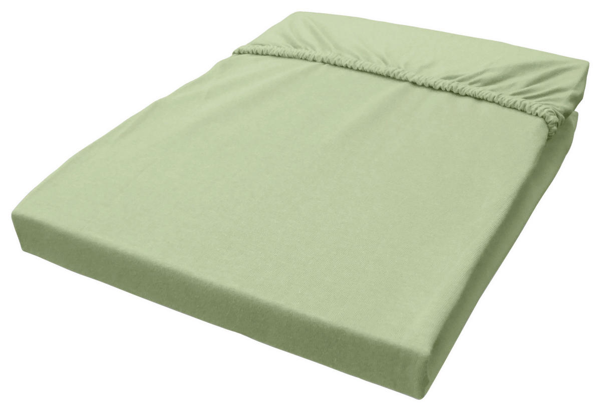 Jersey Spannbetttuch Spannbetttuch-Jersey 180x200cm - grün (180,00/200,00cm) - Trendline by Biberna