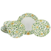 CreaTable Tafelservice Amarilla gelb Steingut 12 tlg. Amarilla - gelb - CreaTable