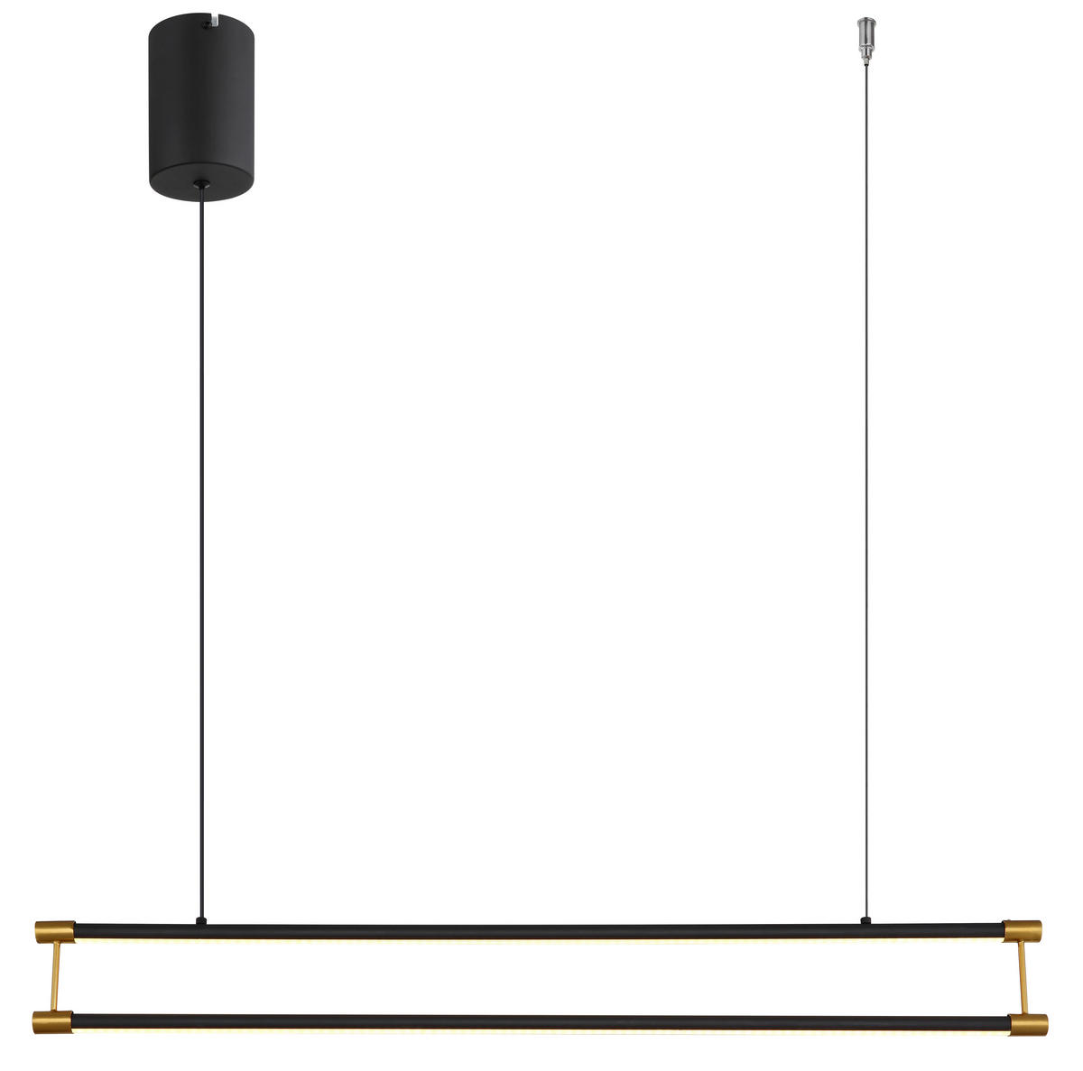 GLOBO LED-Pendelleuchte mattschwarz gold Opal Metall Kunststoff B/H/T: ca. 84x150x9 cm 1.0 Brennstellen KAYSON - gold/Opal (84,00/150,00/9,00cm) - GLOBO