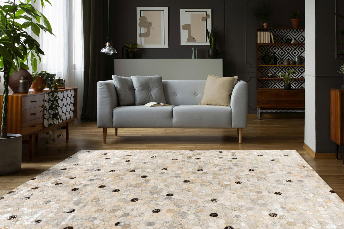 360Living Teppich Ravi grau B/L: ca. 80x150 cm Ravi - silber/grau (80,00/150,00cm) - 360Living