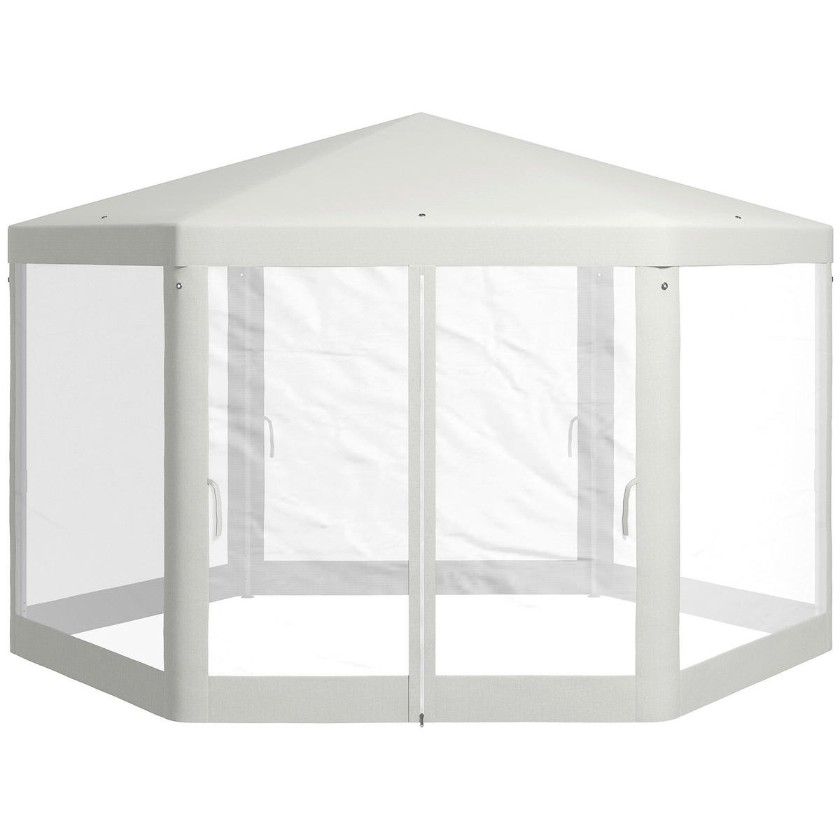 Outsunny Pavillon cremeweiß Polypropylen B/H/L: ca. 394x394x250 cm Pavillon - cremeweiß (250,00/394,00/394,00cm) - Outsunny