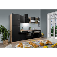 Respekta Küchenblock Economy schwarz B/H/T: ca. 280x200x60 cm Economy - Eiche/schwarz (280,00/200,00/60,00cm) - Respekta