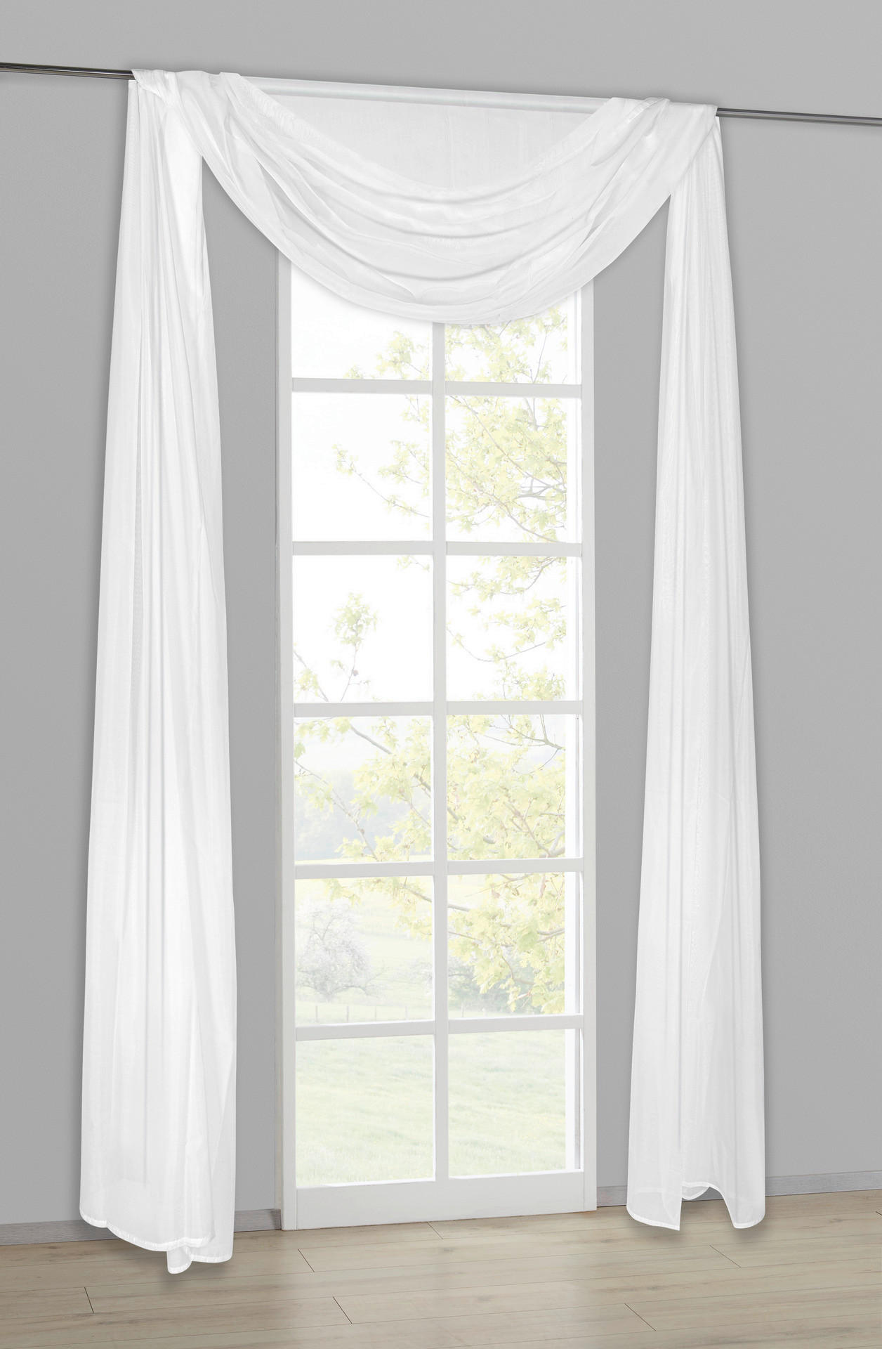 POCOline Schlaufenvorhang Nouveau weiß B/L: ca. 145x500 cm Nouveau - weiß (145,00/500,00cm) - POCOline