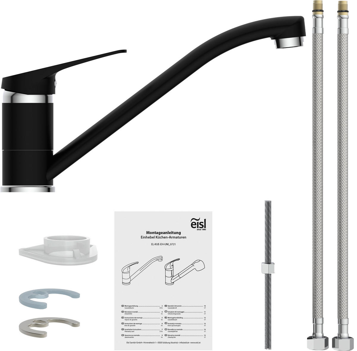 Spültisch-Armatur schwarz Spültischarmatur_Speed BLK - schwarz/Chrom (15,00/25,00cm) - Eisl
