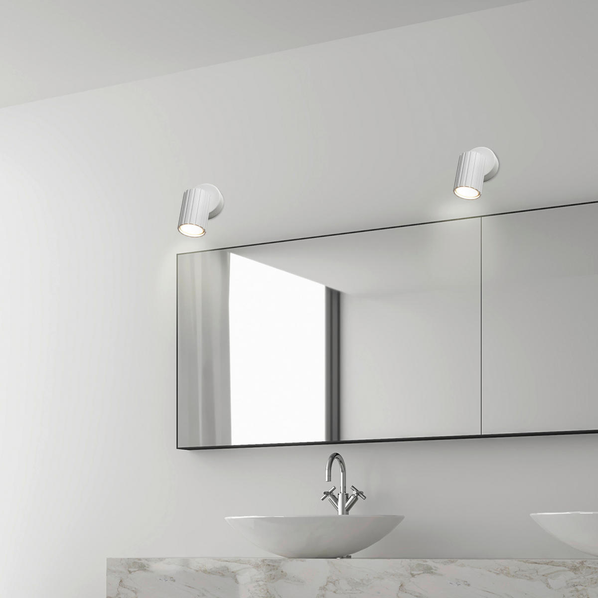 Lamkur Wandleuchte weiß Stahl B/H/L: ca. 8x16x8 cm GU10 1 Brennstellen Prisma - weiß (8,00/8,00/16,00cm) - Lamkur