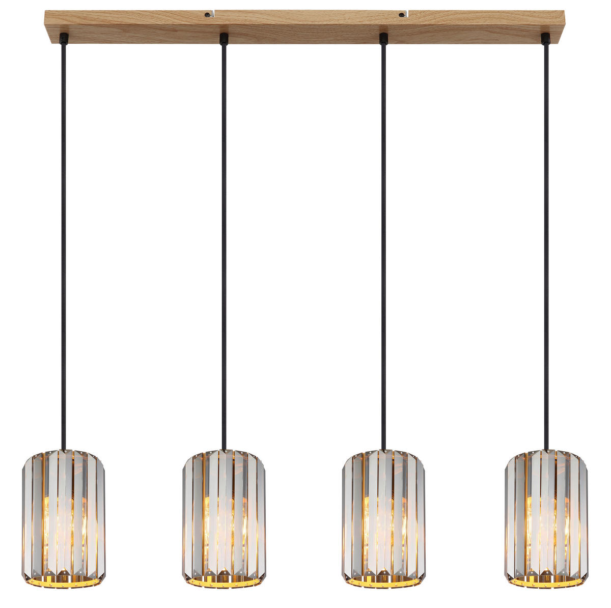 GLOBO Pendelleuchte RUN 30220446 schwarz braun Rauch Glas Metall B/H/L: ca. 88x120x13,5 cm E27 4 Brennstellen RUN - braun/schwarz (13,50/88,00/120,00cm) - GLOBO