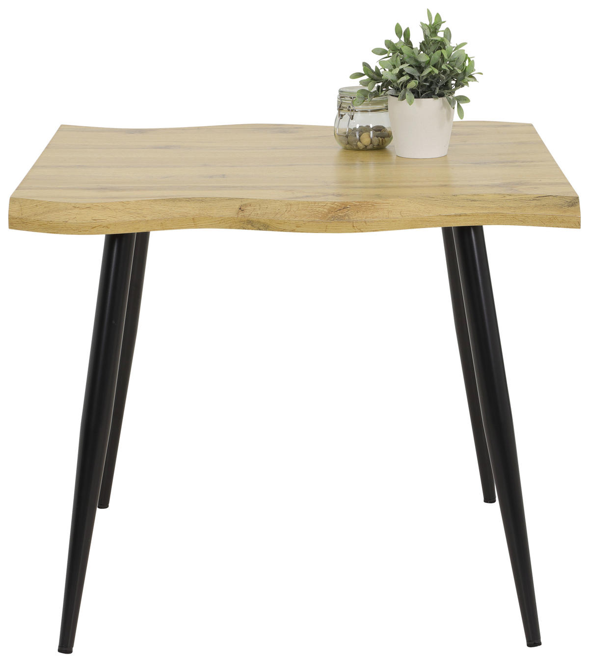 Esstisch Gabi Eiche Wildeiche Nachbildung B/H/T: ca. 90x76x90 cm Gabi - Eiche/schwarz (90,00/76,00/90,00cm)