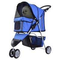 PawHut Hunde-Zubehör blau Nylon B/H/L: ca. 45x75x97 cm Hundewagen - blau (97,00/45,00/75,00cm) - PawHut