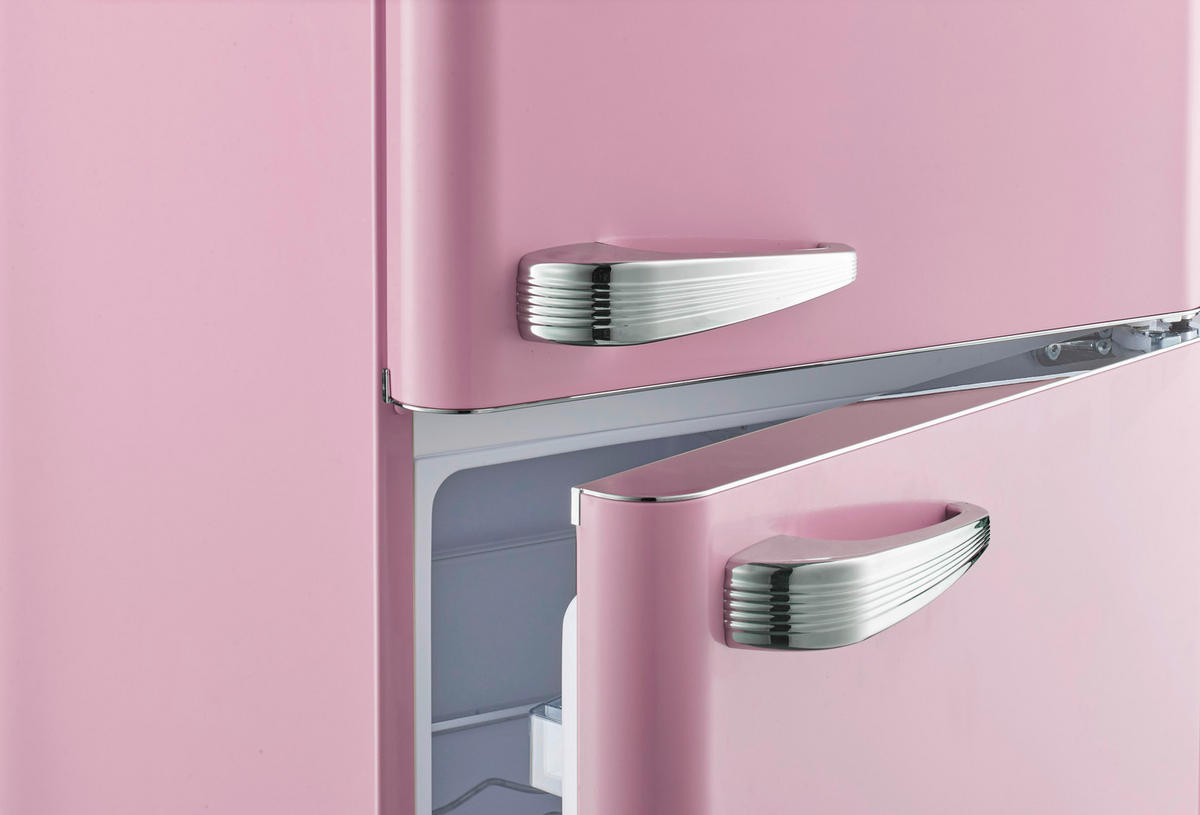 Wolkenstein Retro Kühl-/Gefrierkombination GK212.4RT SP pink B/H/T: ca. 54,5x145,6x62,6 cm Kühl-/Gefrierkombi GK212.4RT SP - pink (54,50/145,60/62,60cm) - Wolkenstein