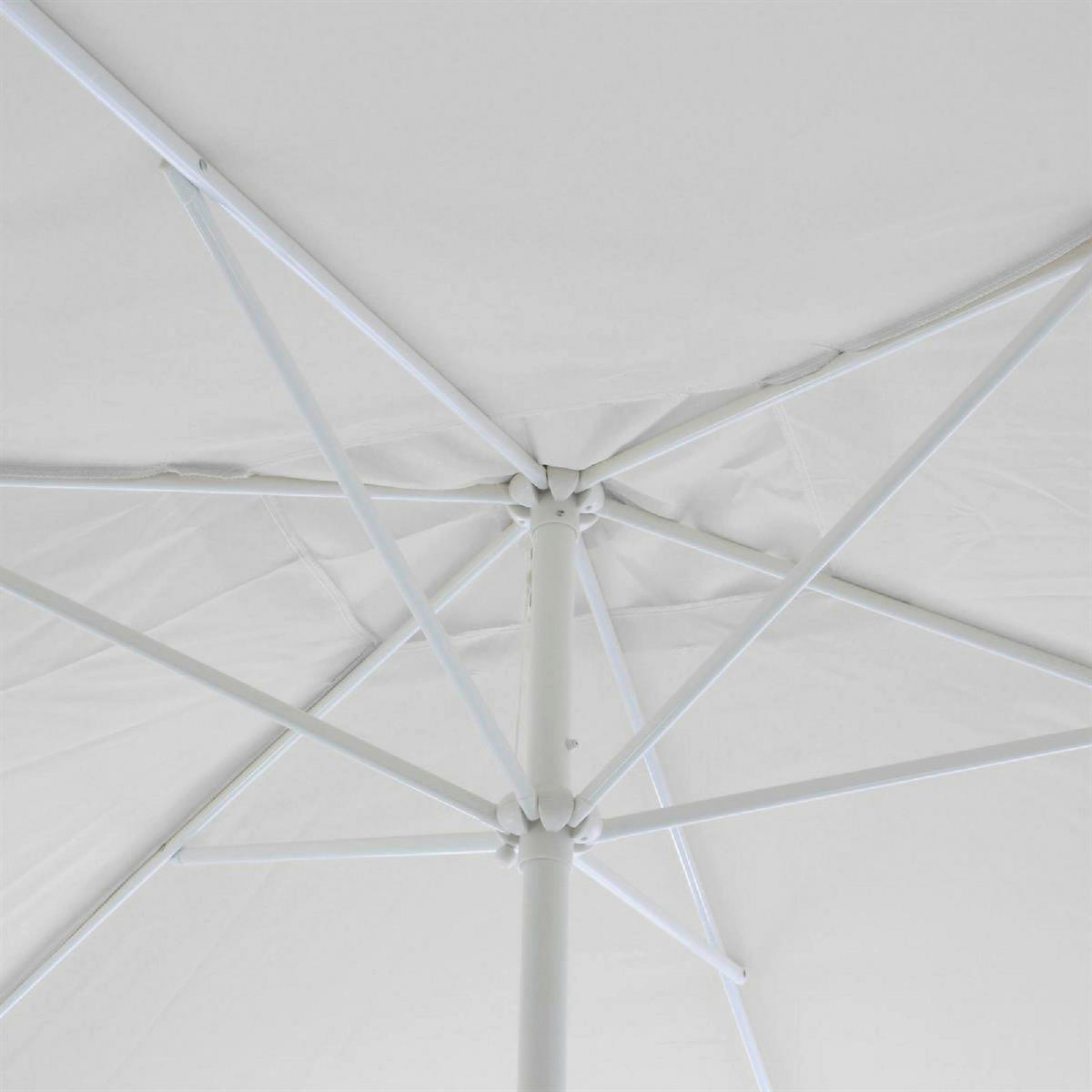 VCM Sonnenschirm weiß Polyester-Mischgewebe B/H/L: ca. 200x235x300 cm Sonnenschirm - weiß (300,00/200,00/235,00cm) - VCM