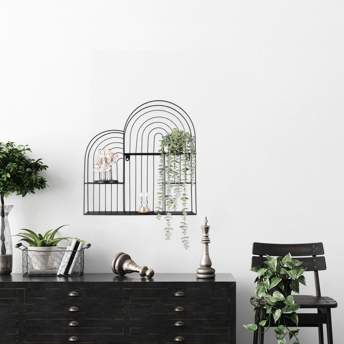 Wandregal Ivy schwarz B/H/T: ca. 55x54x11 cm Ivy - schwarz (55,00/54,00/11,00cm)