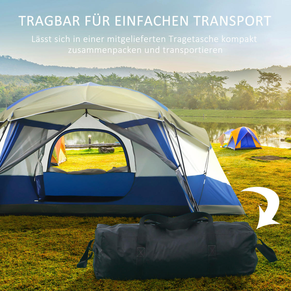 Outsunny Zelt grau Edelstahl B/H/L: ca. 487x518x237 cm Zelt - blau/grün (237,00/487,00/518,00cm) - Outsunny