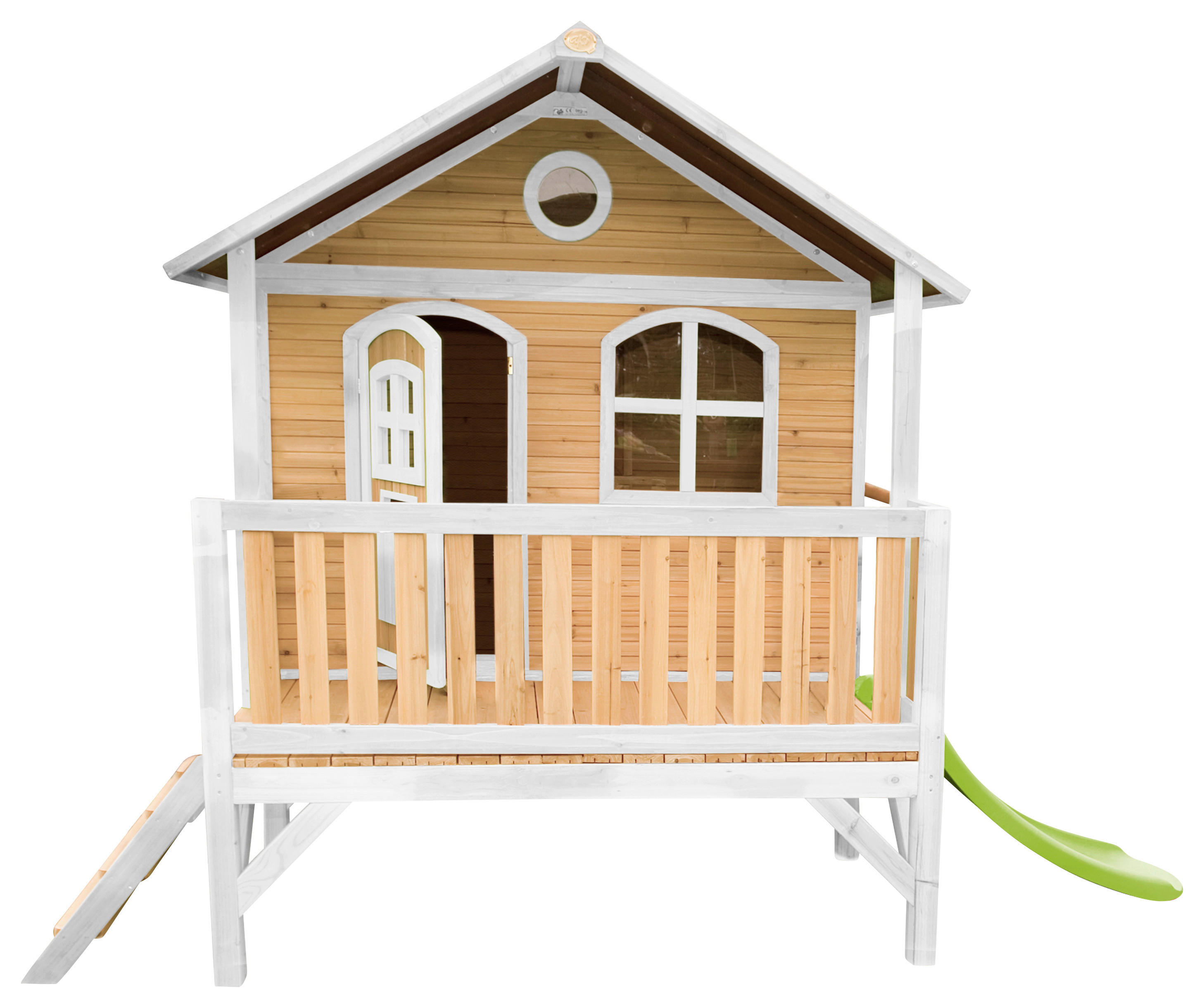 AXI Spielhaus Stef braun B/H/L: ca. 349x233x212 cm Stef - braun/weiß (212,00/349,00/233,00cm) - AXI