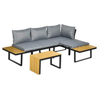 Outsunny Gartensitzgruppe hellgrau Aluminium B/H/L: ca. 78x72x150 cm Gartensitzgruppe - hellgrau (150,00/78,00/72,00cm) - Outsunny