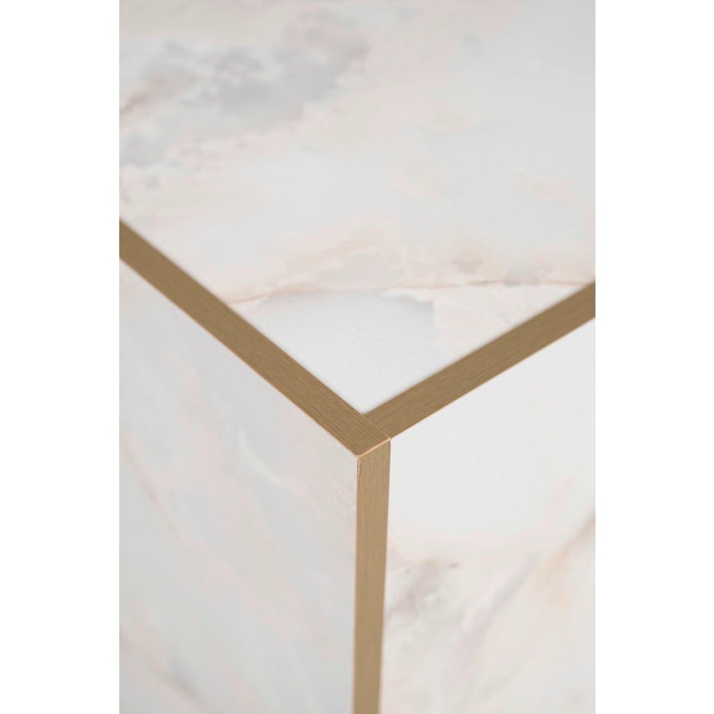 Thumbnail - Beistelltisch Brilon weiß gold Optik B/H/T: ca. 50x40x50 cm