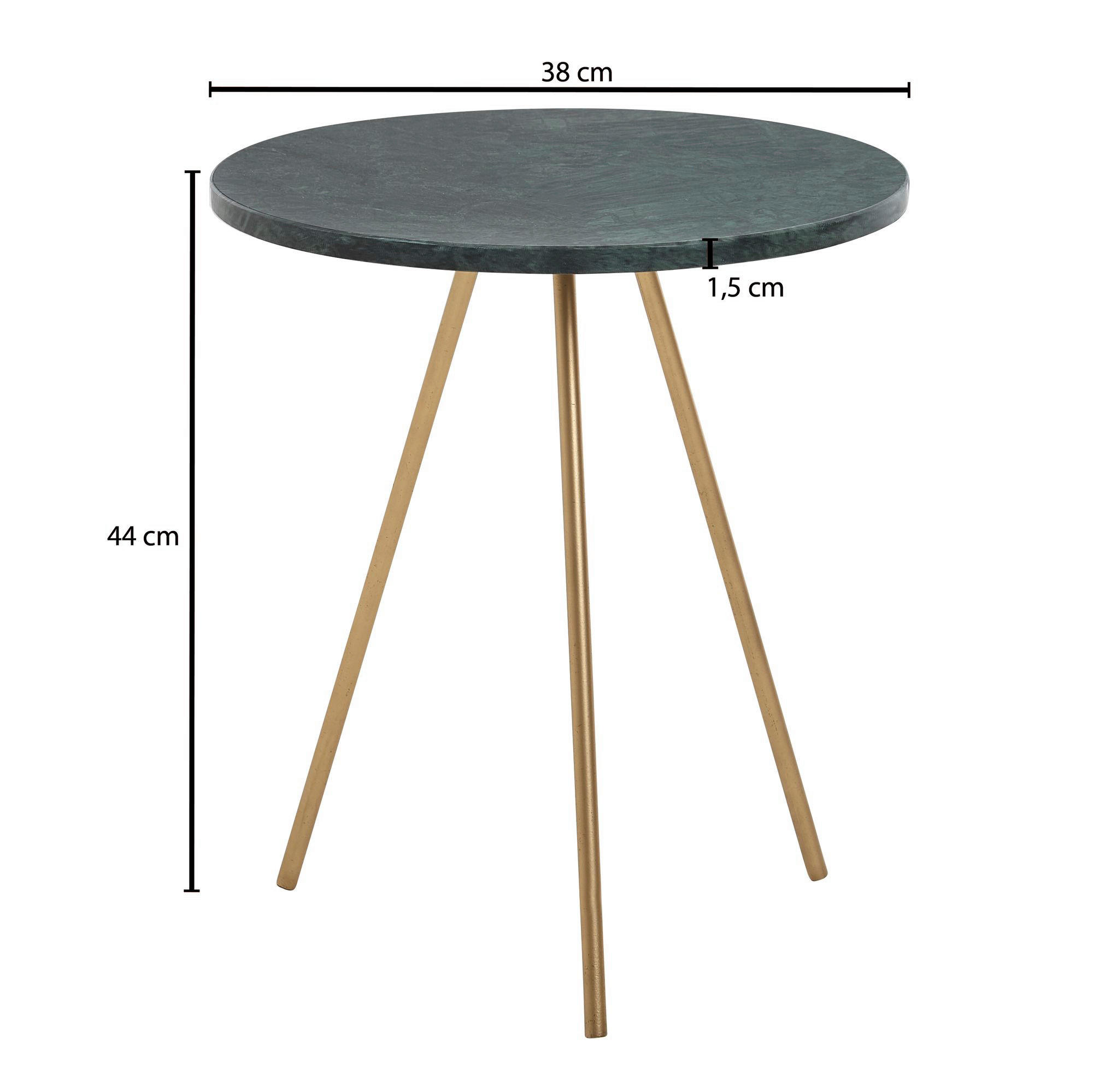 Beistelltisch grün Marmor B/H/T: ca. 38x44x38 cm Beistelltisch - grün (38,00/44,00/38,00cm) - Wohnling
