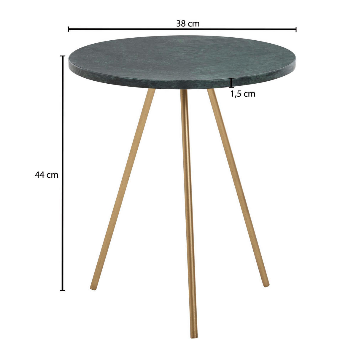 Beistelltisch grün Marmor B/H/T: ca. 38x44x38 cm Beistelltisch - grün (38,00/44,00/38,00cm) - Wohnling