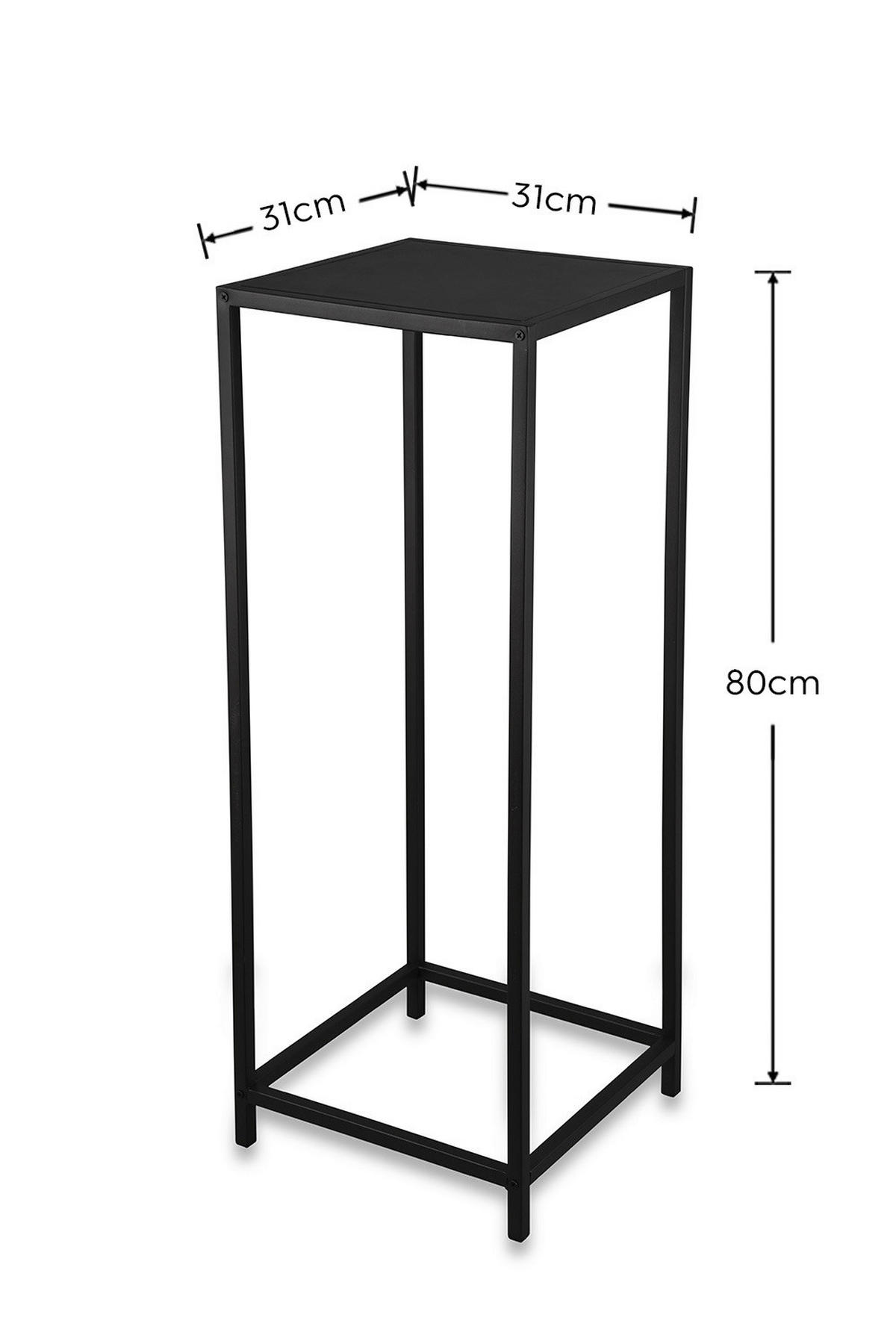 Beistelltisch Vera schwarz lackiert Metall B/H/T: ca. 31x80x31 cm Vera - schwarz (31,00/80,00/31,00cm)